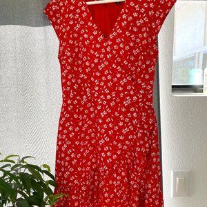 J.Crew Faux Wrap Red Dress